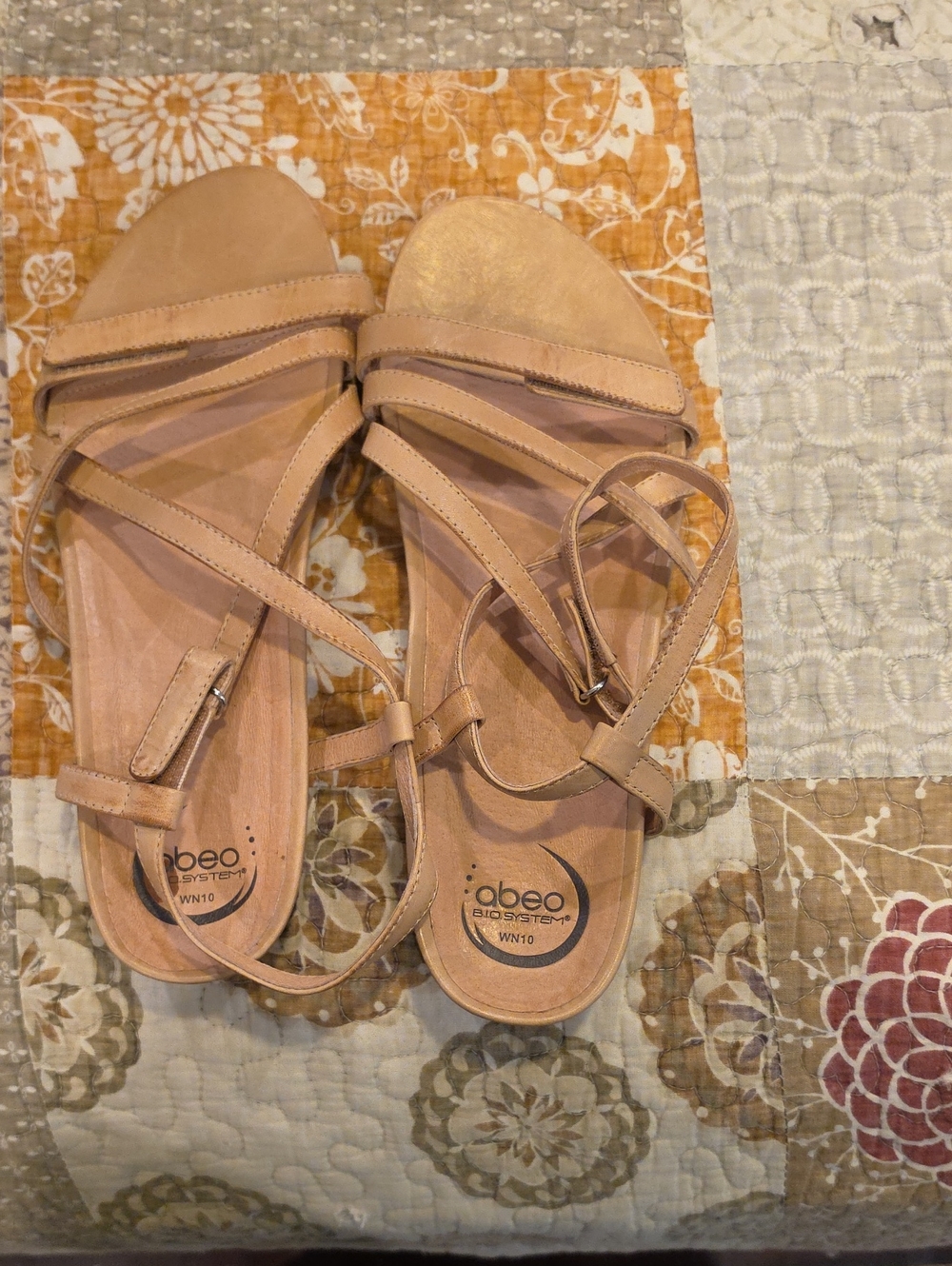 Abeo Women's Strappy Tan Leather Sandals